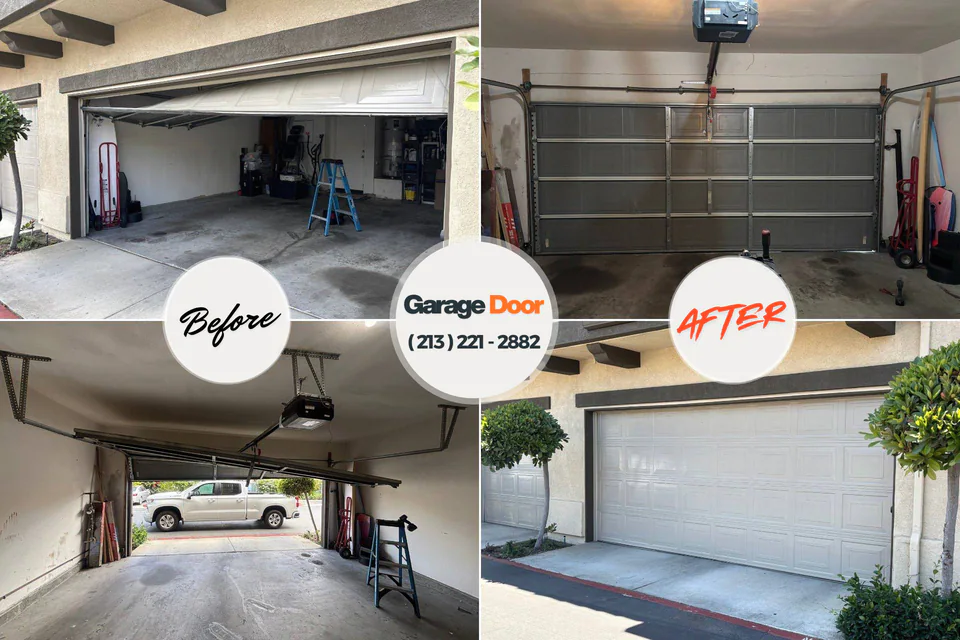 Before and after: garage door repair Alamance County